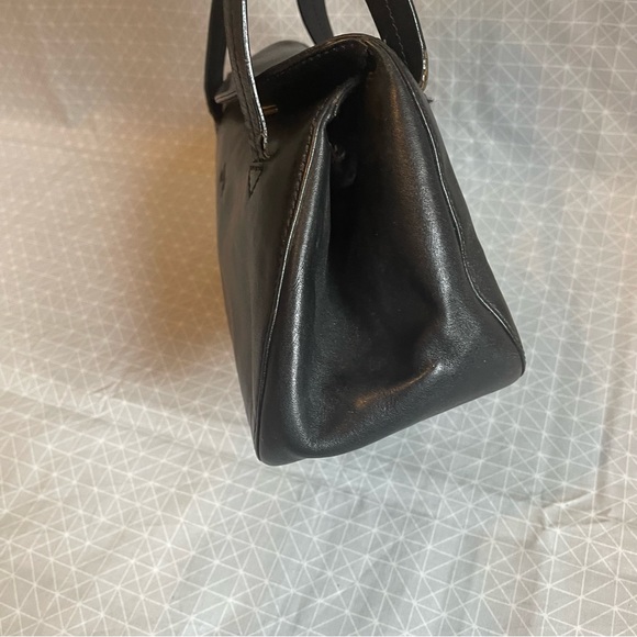 Monsac Vintage Leather Mini Satchel Handbag in Black - Picture 4 of 9